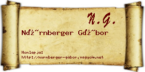 Nürnberger Gábor névjegykártya