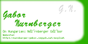 gabor nurnberger business card